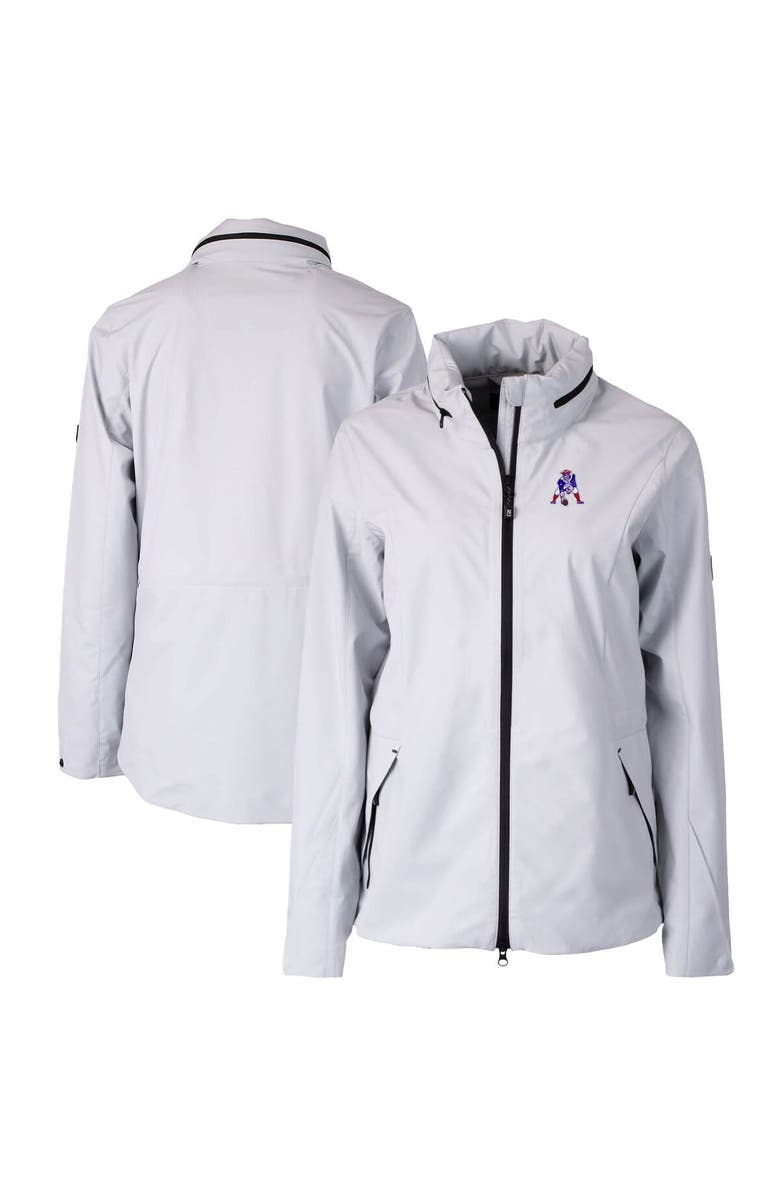 Cutter & Buck Women's Cutter & Buck Gray New England Patriots Throwback Logo Vapor Full-Zip Rain Jacket, Main, color,