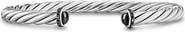 David Yurman Men's Classic Cable Bracelet in Sterling Silver with Black Onyx & Black Diamonds, 6mm