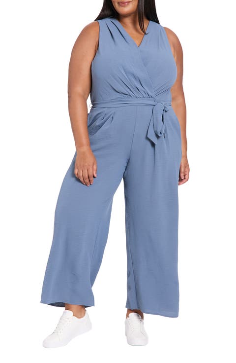 Sleeveless Pleated Jumpsuit (Plus)