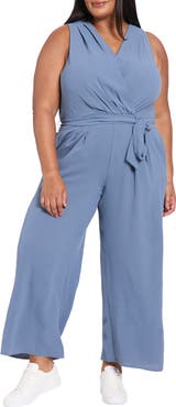 London Times Sleeveless Pleated Jumpsuit