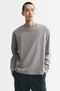 H&M Relaxed-fit Long-sleeved Interlock Cotton T-shirt