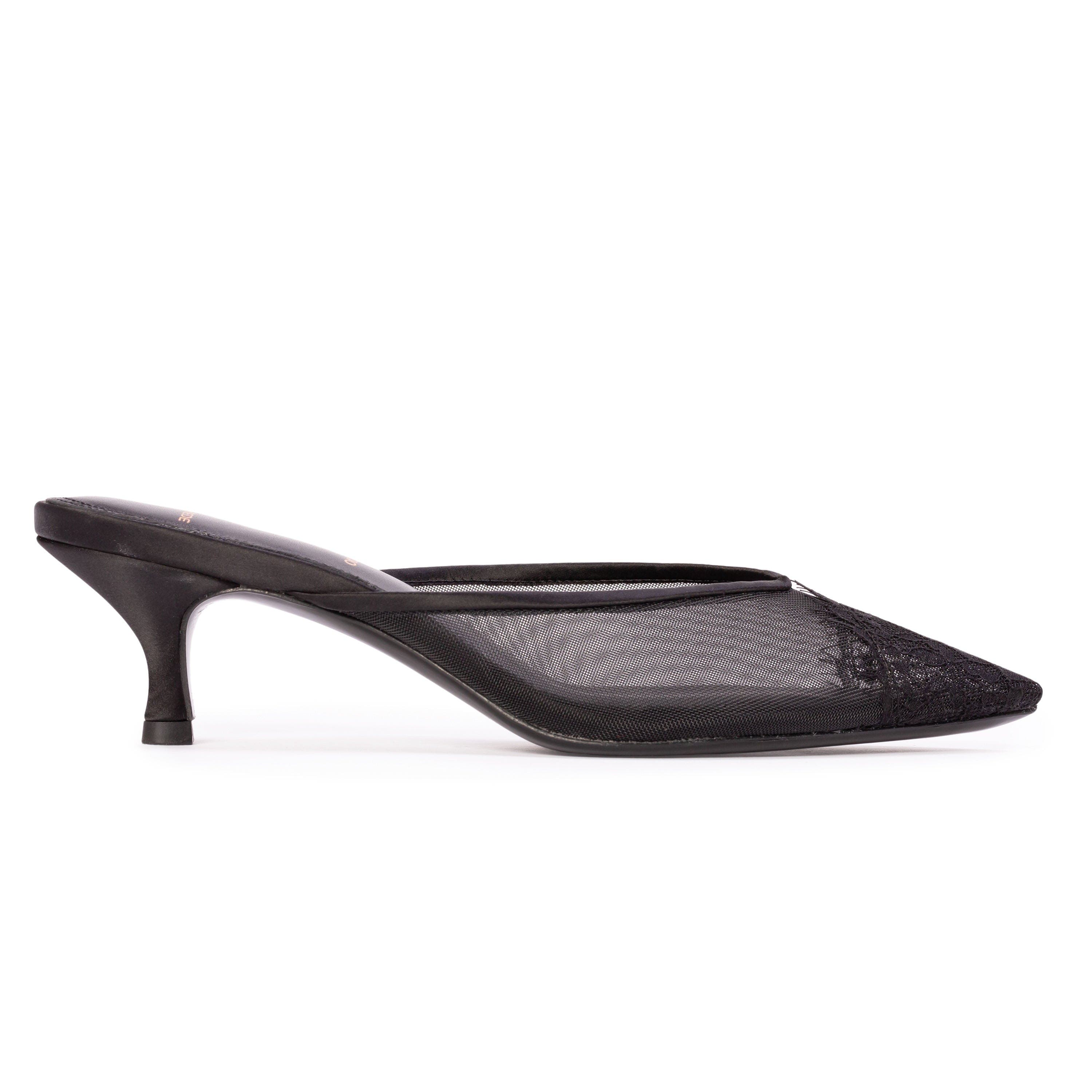 BLACK SUEDE STUDIO Cara 50 Mesh Mule, Main, color, Black Mesh