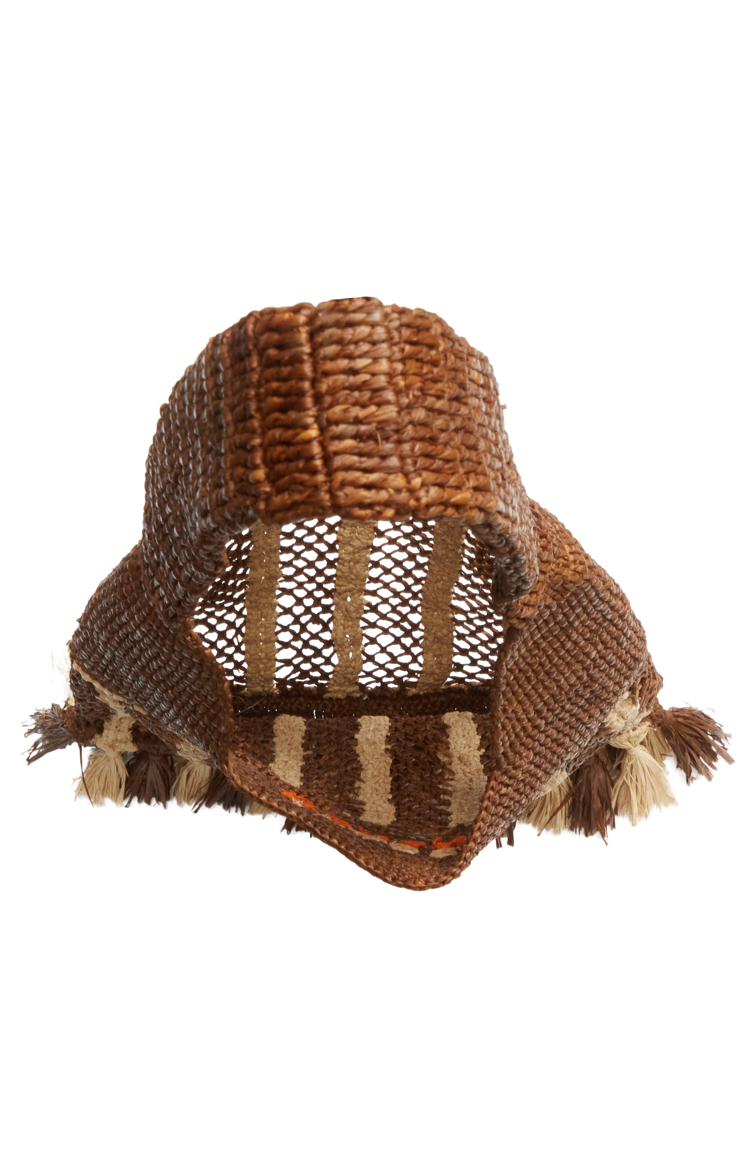 Isabel Marant Small Praia Fringe Raffia Tote, Alternate, color, Natural/ Brown