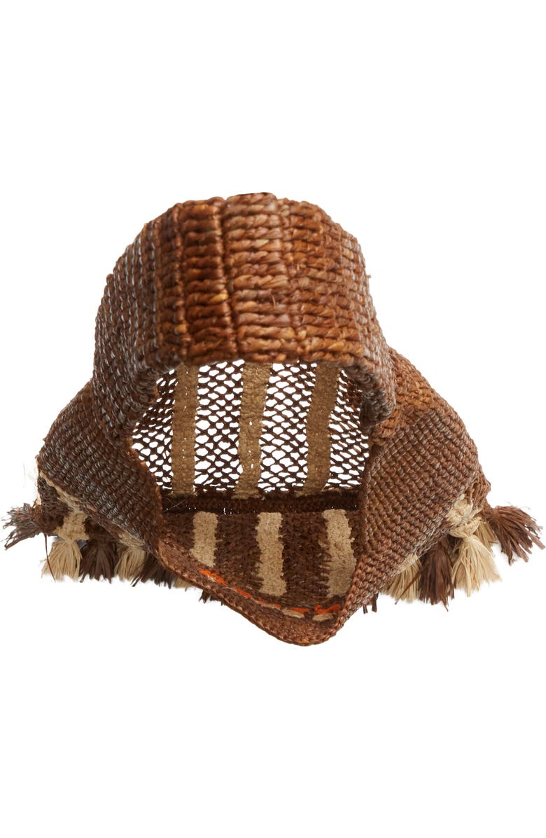 Isabel Marant Small Praia Fringe Raffia Tote, Alternate, color, Natural/ Brown