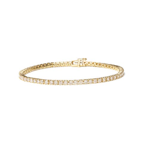 14K Yellow Gold 6.0 Cttw Classic 4 Diamond Tennis Bracelet