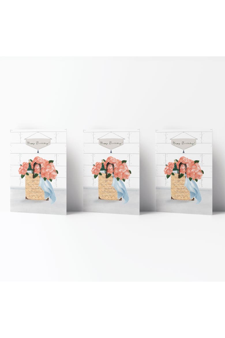 Happy Birthday Greeting Card Pack (3ct) "HBD Peonies", Main, color, Multi-Pack