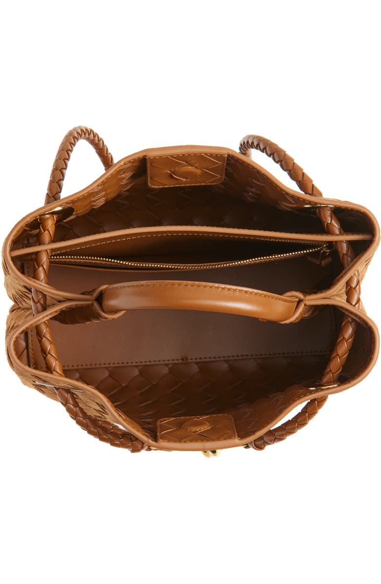 Bottega Veneta Small Andiamo Intrecciato Suede Shoulder Bag, Alternate, color, 2598 Amber-Mb-Amber