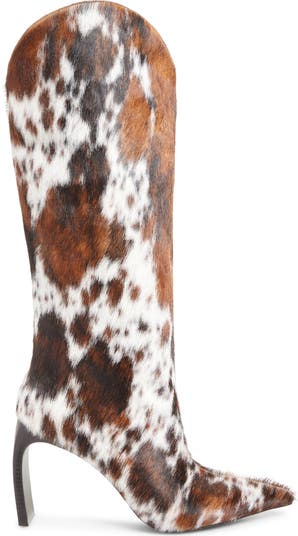 Pinpoint Pointed Toe Knee High Western Boot