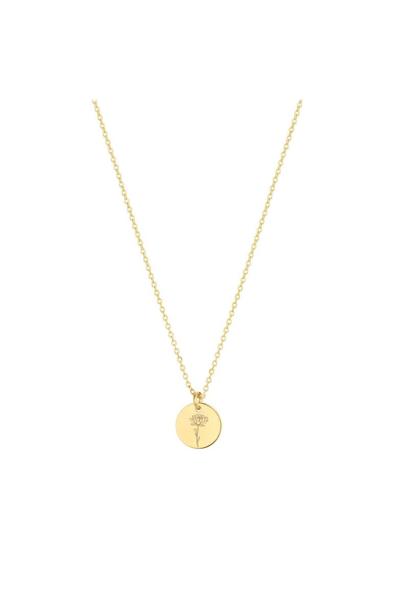 Lily Birth Flower Necklace, Main, color, Gold / July