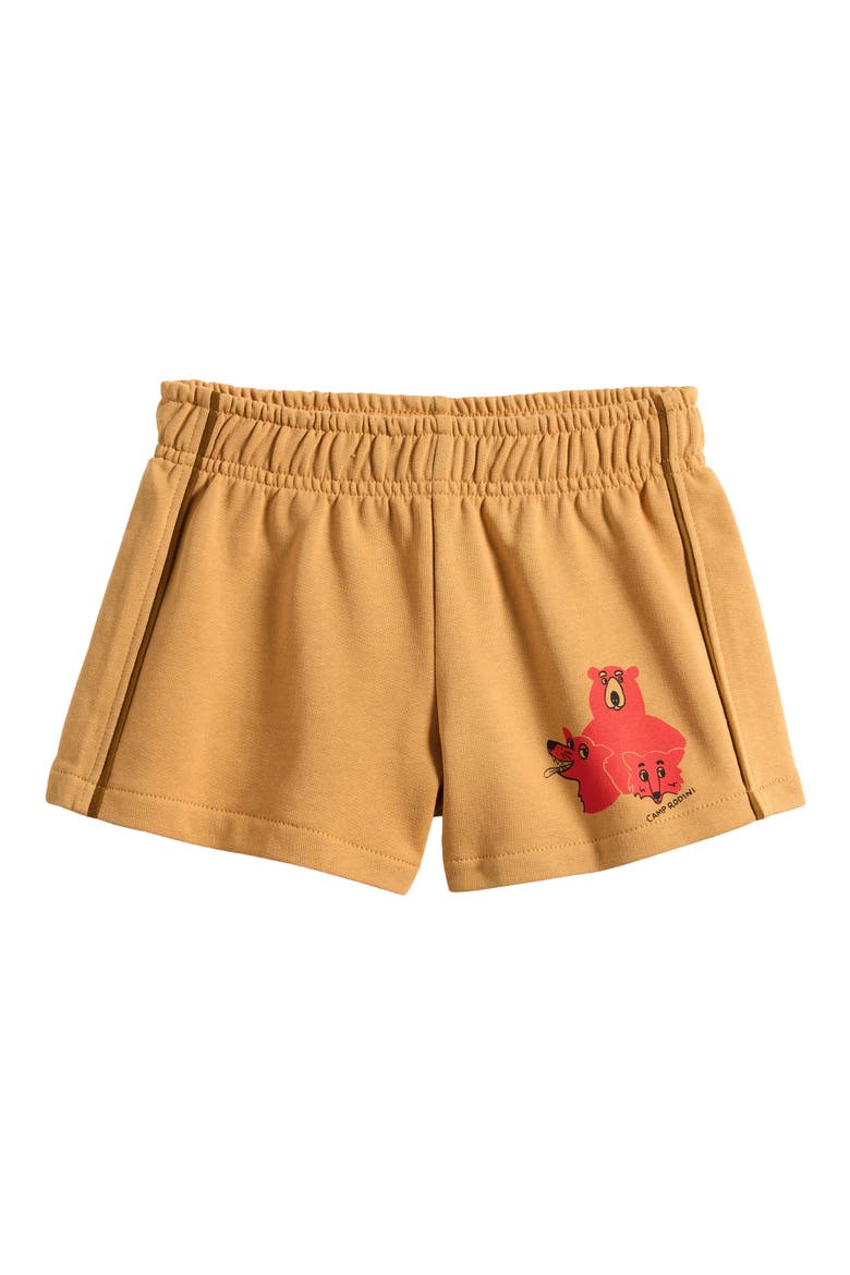Kids' Camp Rodini Organic Cotton Graphic Shorts, Main, color, BEIGE