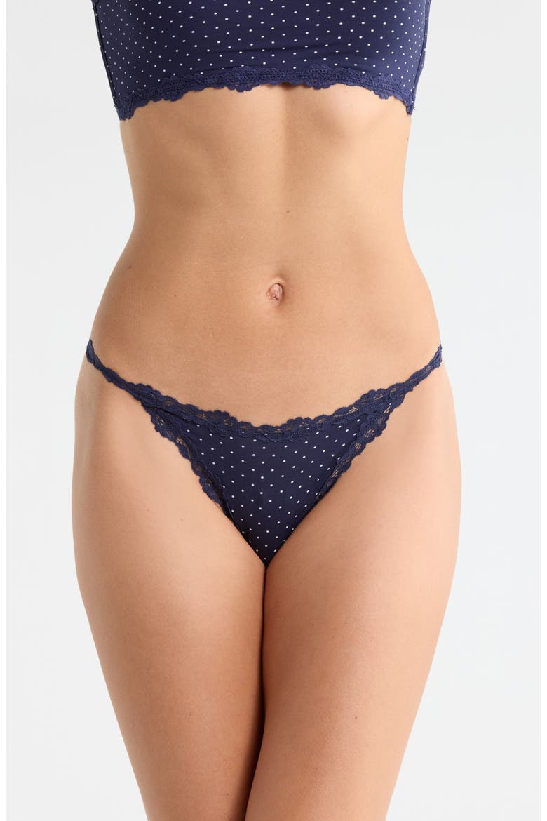 Intimately FP Charlie Micro Thong, Main, color, NAVY DOT