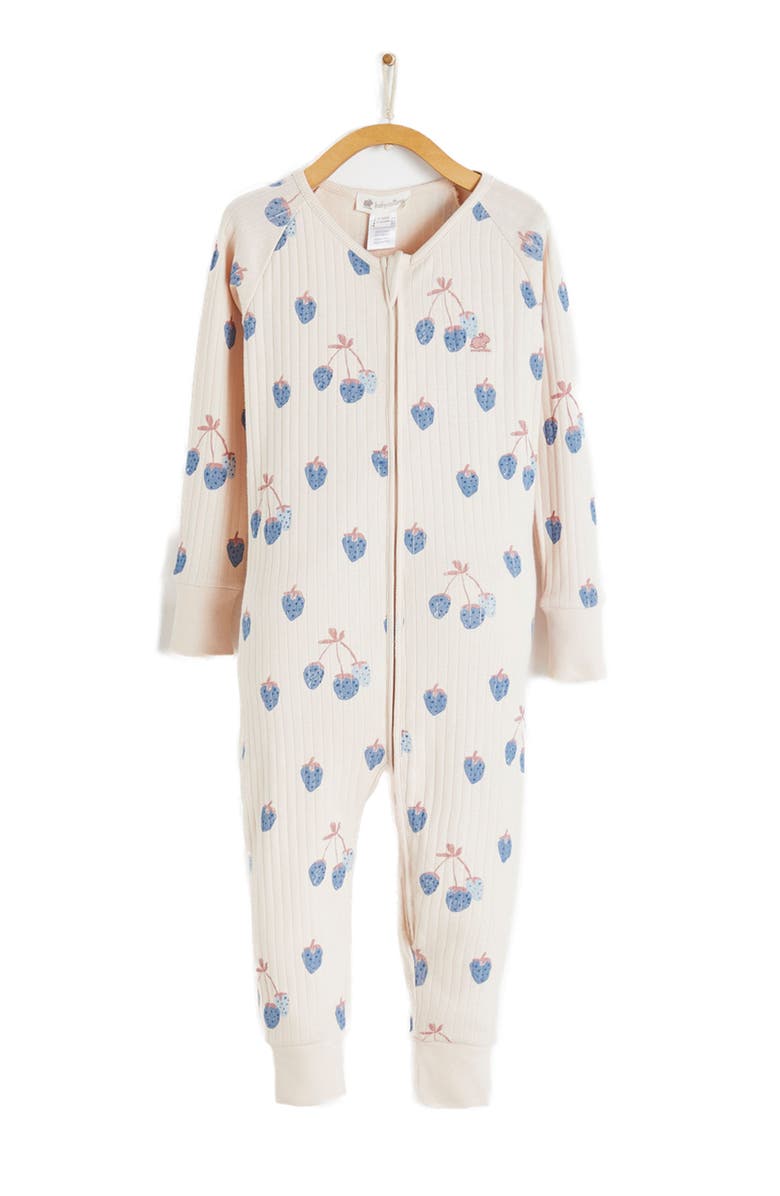 Babycottons Premium Cotton Berrypop Snug Fit Zip Footless Pajama for Infant, Main, color, Blue