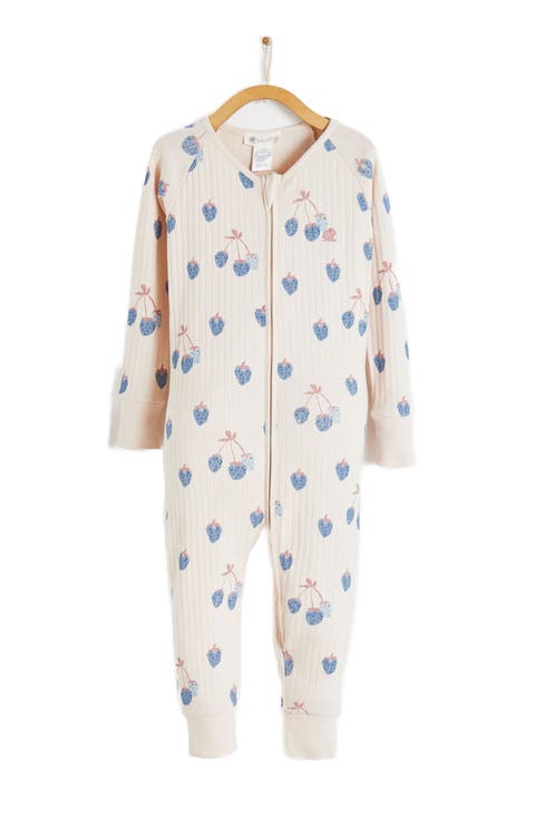 Premium Cotton Berrypop Snug Fit Zip Footless Pajama for Infant