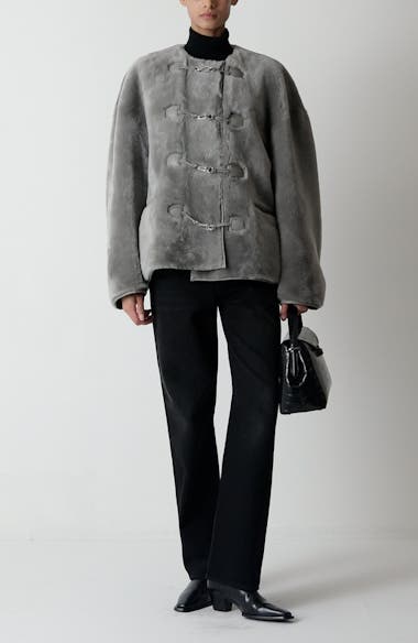 TOTEME Teddy Genuine Shearling Clasp Jacket | Nordstrom