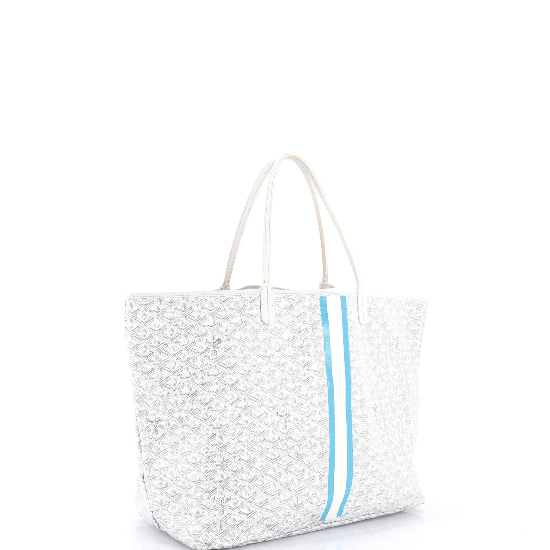 Pre-Owned Goyard Saint Louis Tote Printed Coated Canvas GM, Alternate, color, White