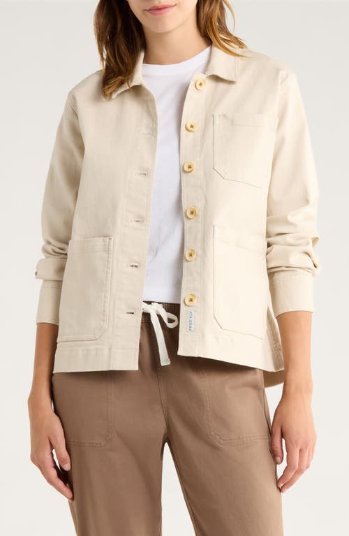 Free Fly Folly Stretch Cotton Twill Chore Coat In Neutral