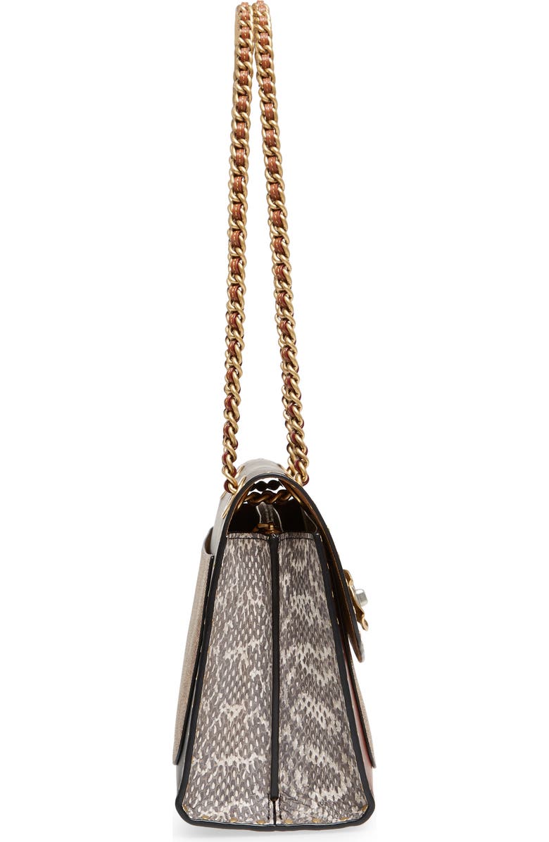 COACH Parker Leather & Genuine Snakeskin Shoulder Bag, Alternate, color,