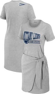 WEAR by Erin Andrews Women's WEAR by Erin Andrews Heather Gray Penn State Nittany Lions Knotted T-Shirt Dress