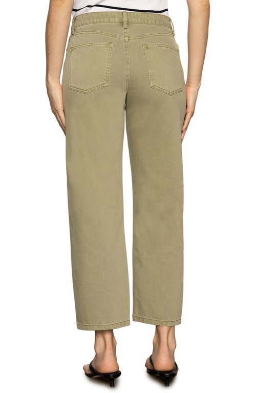 Sanctuary District High Waist Barrel Leg Ankle Jeans In Green