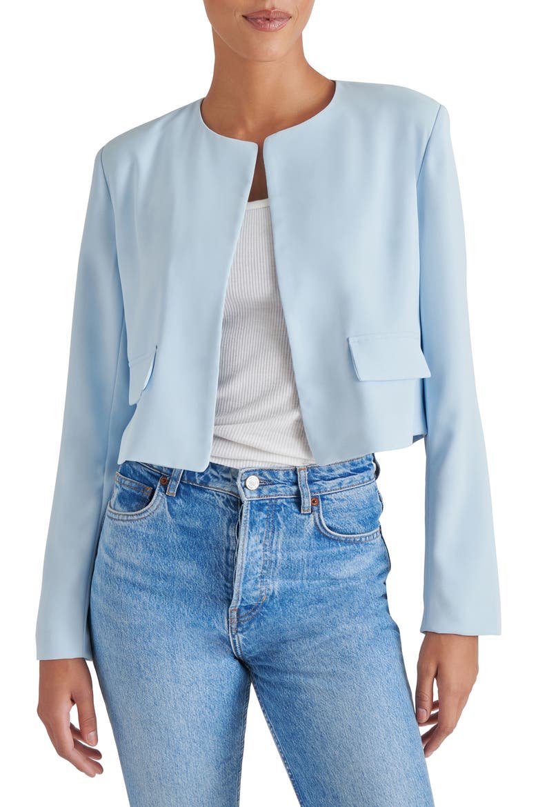 Serene Crop Blazer, Main, color, SKY BLUE