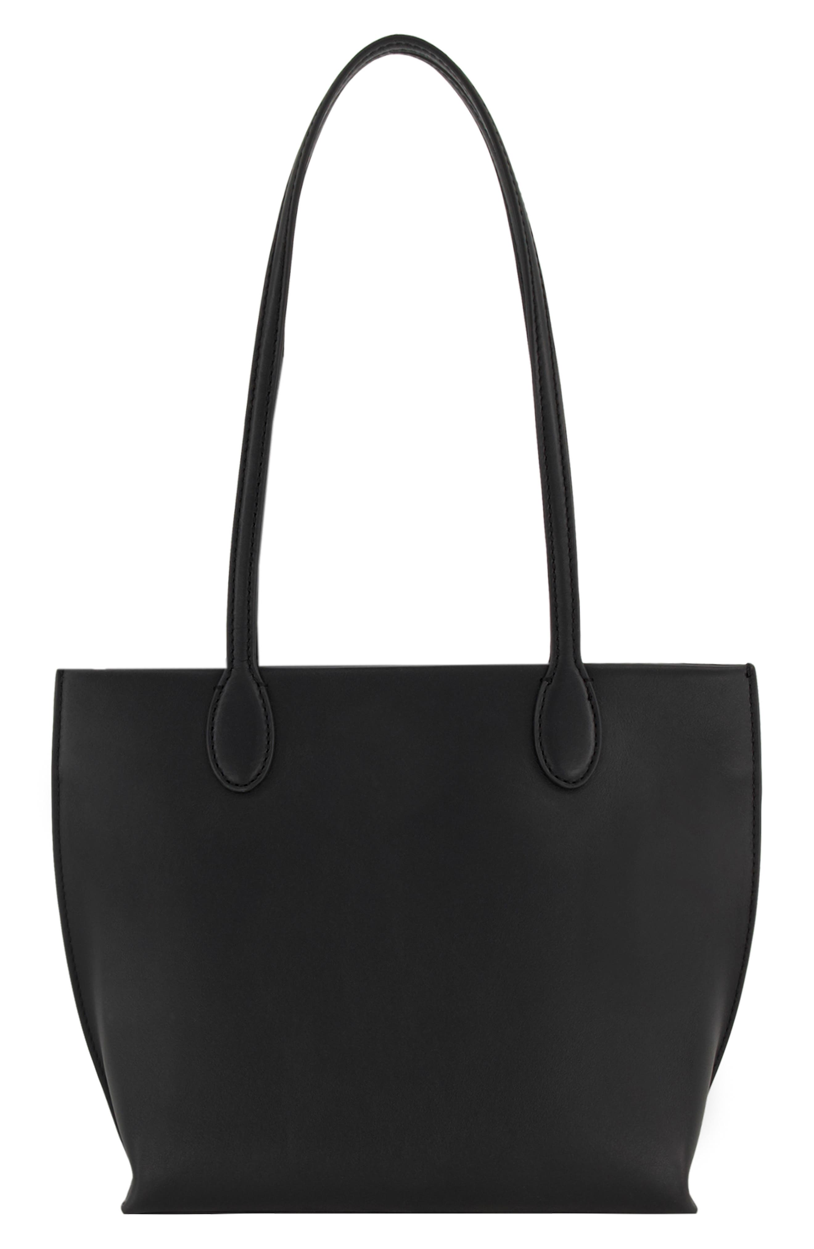 Vince Mini Athene Nappa Leather Tote, Alternate, color, Black