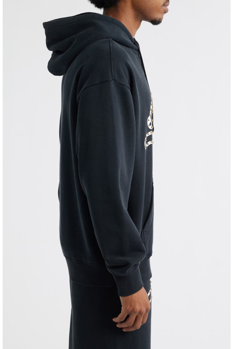 Park Stud Logo Cotton French Terry Hoodie, Alternate, color, BLACK