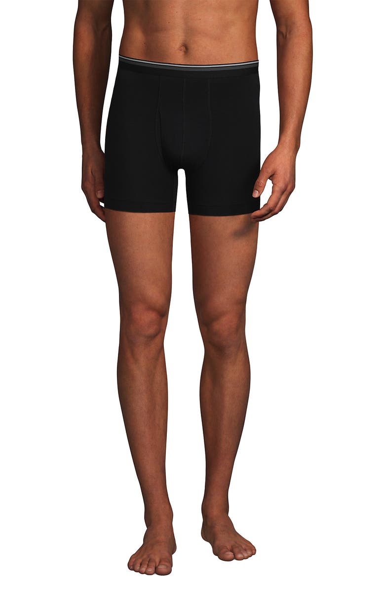 Lands' End Comfort Knit Trunk - 4.5" Inseam 3 Pack, Main, color, Black 3Pk