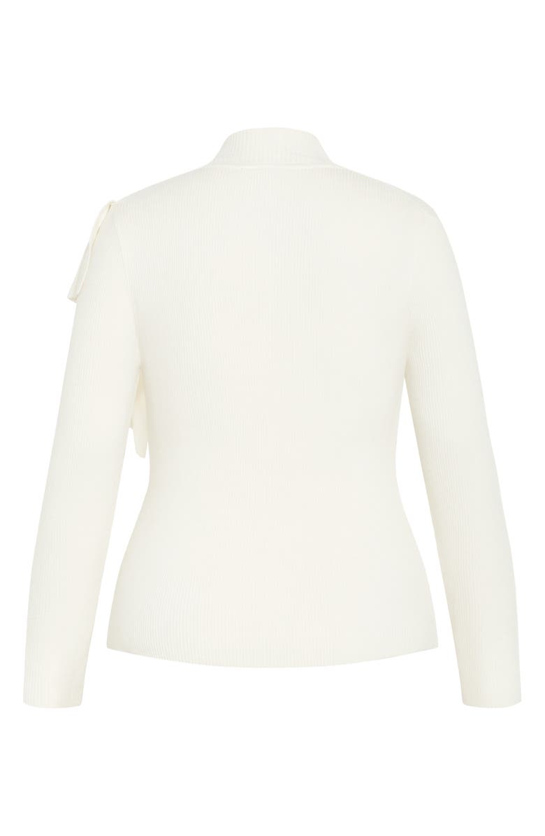 City Chic Amira Ruffle Rib Sweater, Alternate, color, 