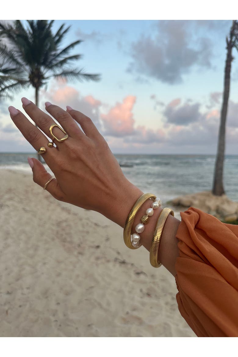 Costa Thin Bracelet, Alternate, color, Gold