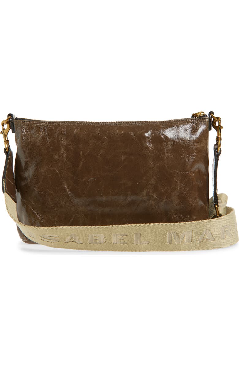 Isabel Marant Nessah Wardy Leather Crossbody Bag, Alternate, color, Moss Green