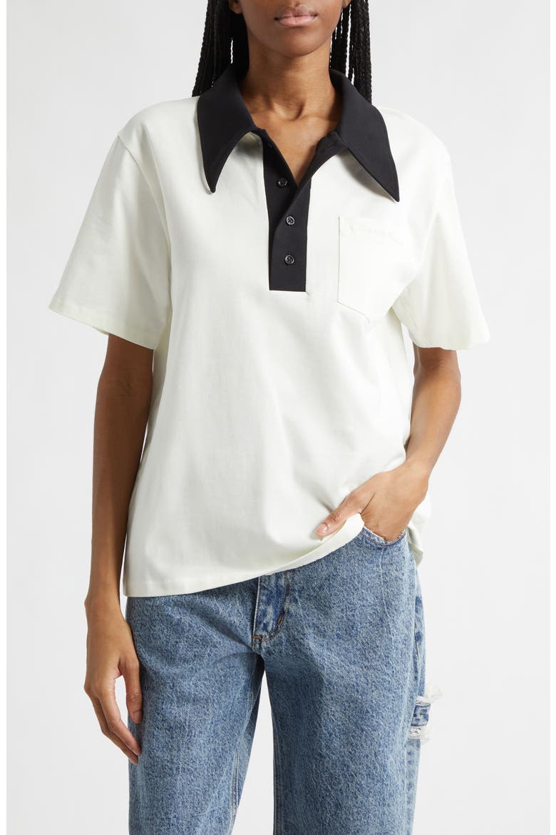 Gender Inclusive Frank Contrast Collar Polo, Main, color, IVORY