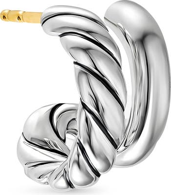 DY Mercer<sup>®</sup> Double Hoop Huggie Earrings in Sterling Silver, 7.8mm