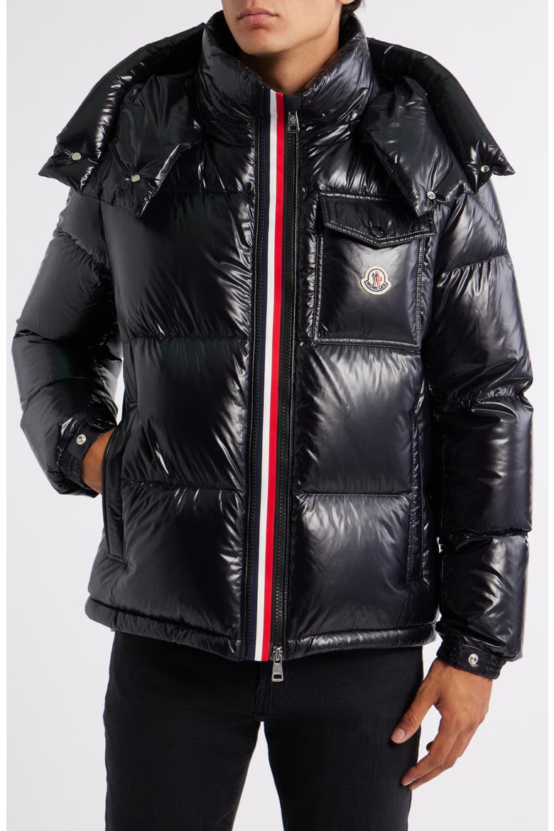 Montbeliard Short Down Jacket, Alternate, color, BLACK