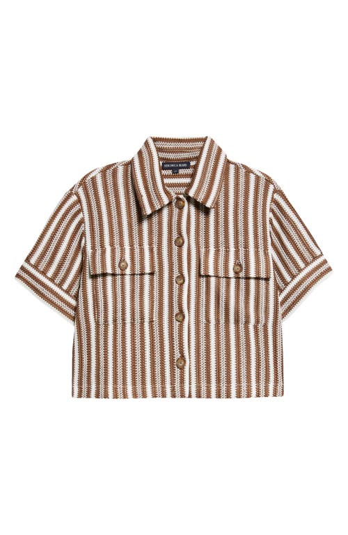 Veronica Beard Bouvier Cropped Striped Knitted Shirt