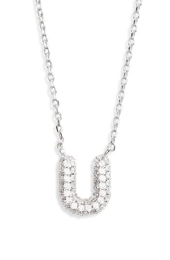 Leith Cubic Zirconia Initial Pendant Necklace