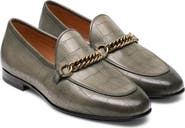 Magnanni Carmen Croc Embossed Leather Loafer