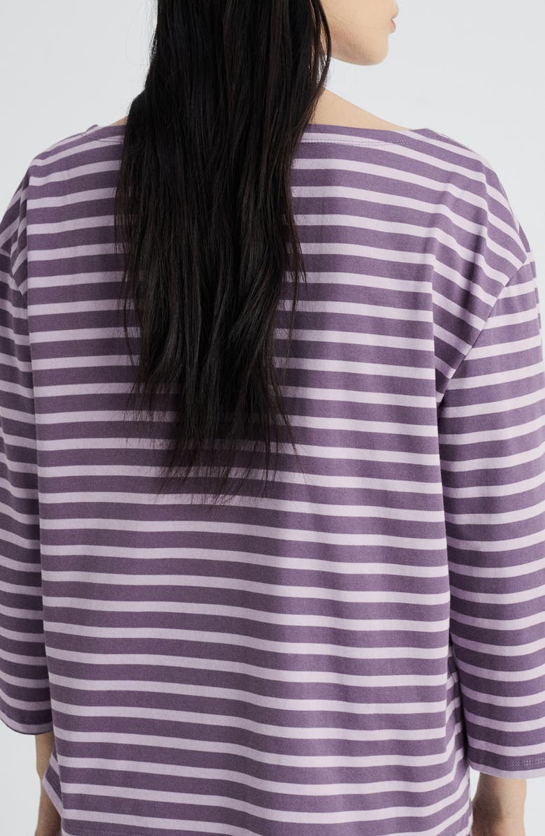 MANGO Stripe Cotton T-Shirt, Alternate, color, Lilac