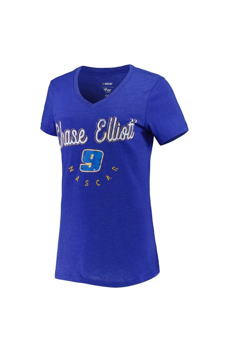 G-III 4HER BY CARL BANKS Women's G-III 4Her by Carl Banks Royal Chase Elliott Bump & Run V-Neck T-Shirt, Alternate, color, 