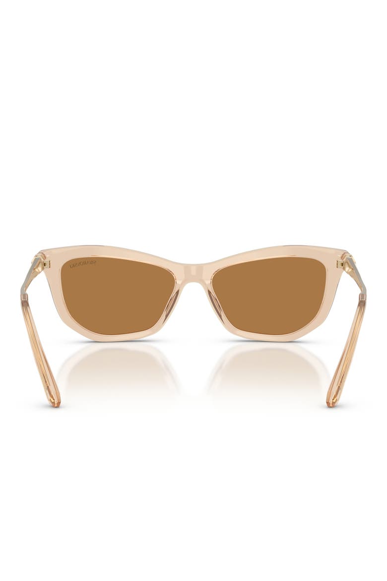 56mm Cat Eye Sunglasses, Alternate, color, TRANSPARENT BEIGE / BRONZE