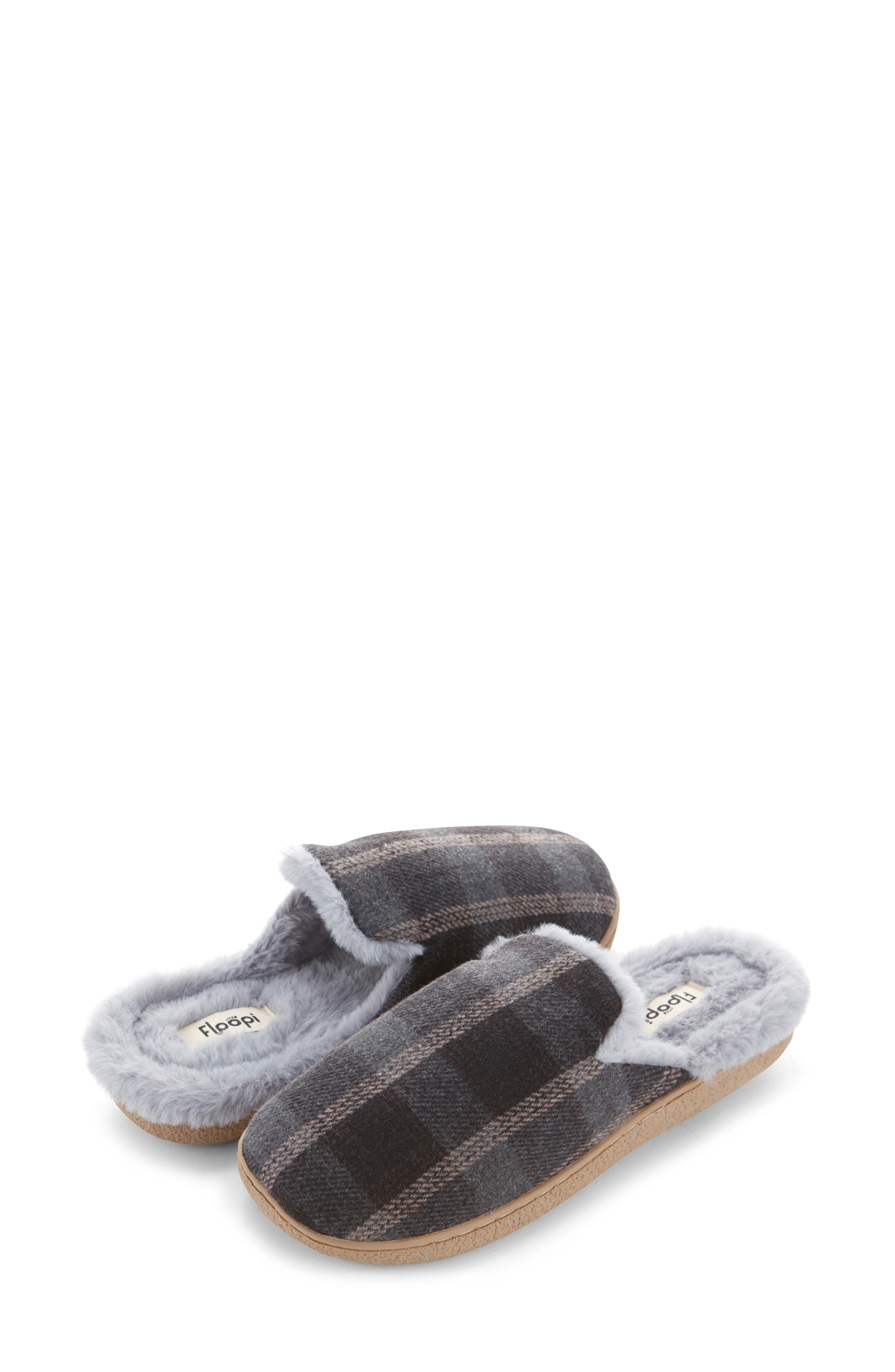 FLOOPI Faux Shearling Lined Slipper, Alternate, color, Black