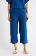DKNY Drawstring Waist Linen Blend Pants