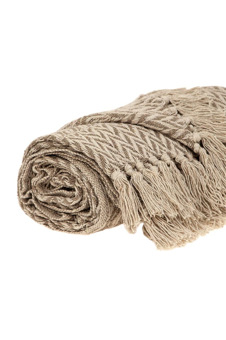 Alma Transitional Brown 52" x 67" Woven Handloom Throw, Alternate, color, BROWN