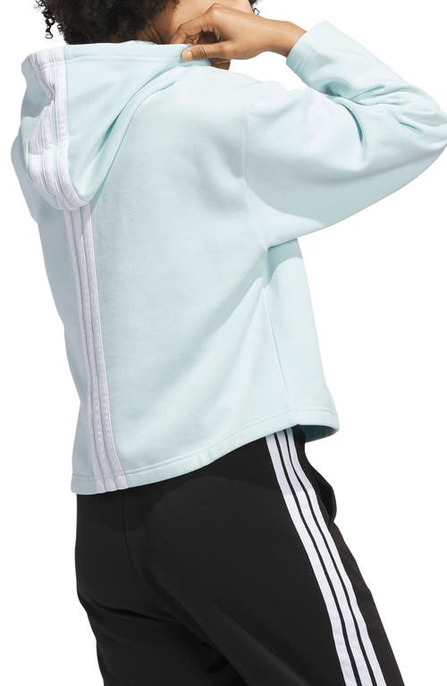 Adidas Originals Adidas Crop Fleece Hoodie In Blue
