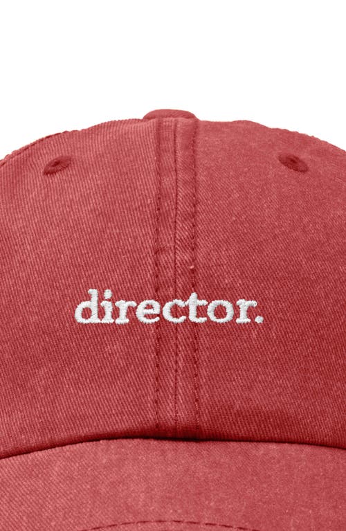 Dalix Director Embroidered Low Crown Cap In Washed Red