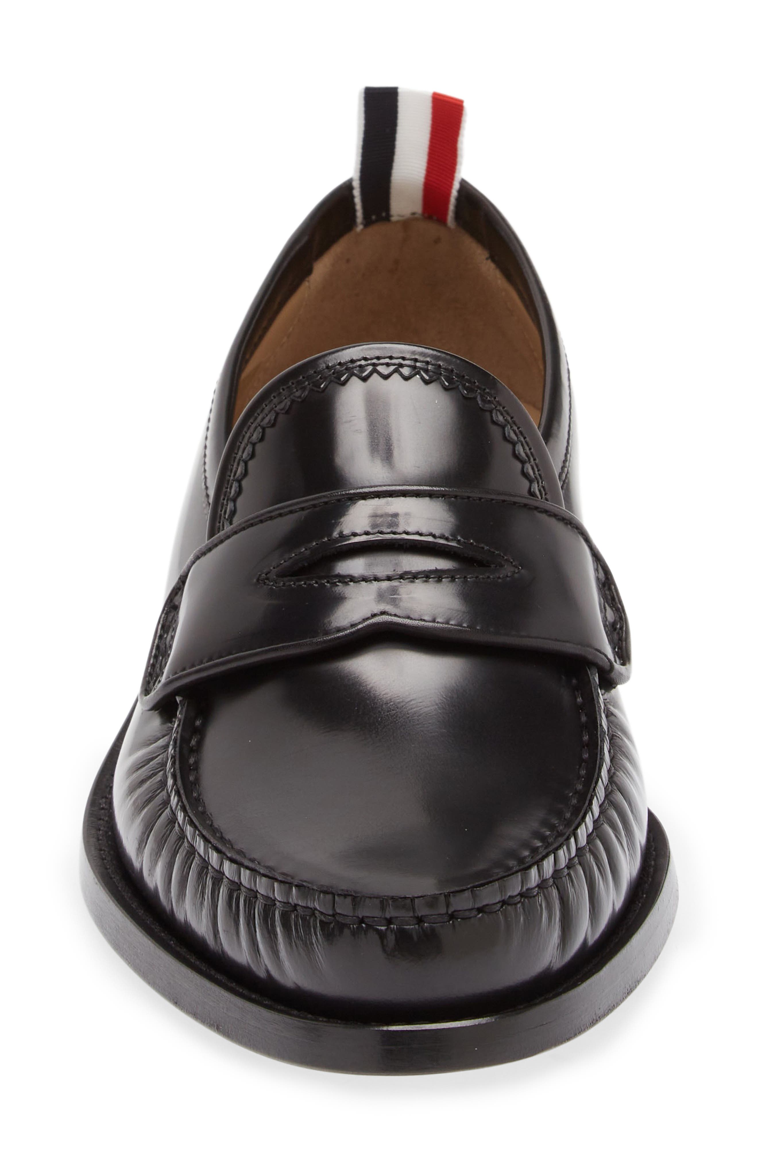 Thom Browne Varsity Penny Loafer, Alternate, color, Black