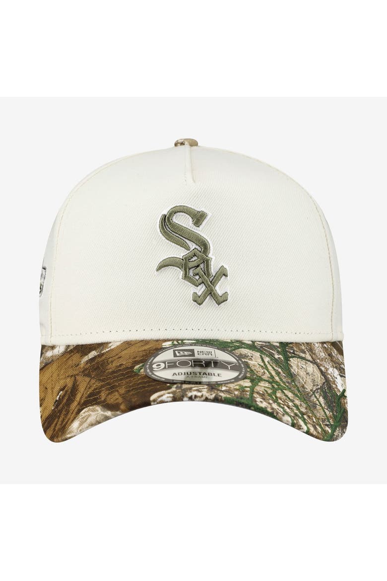 Men's New Era Khaki/Realtree Camo Chicago White Sox 9FORTY A-Frame Adjustable Hat, Alternate, color, Khaki