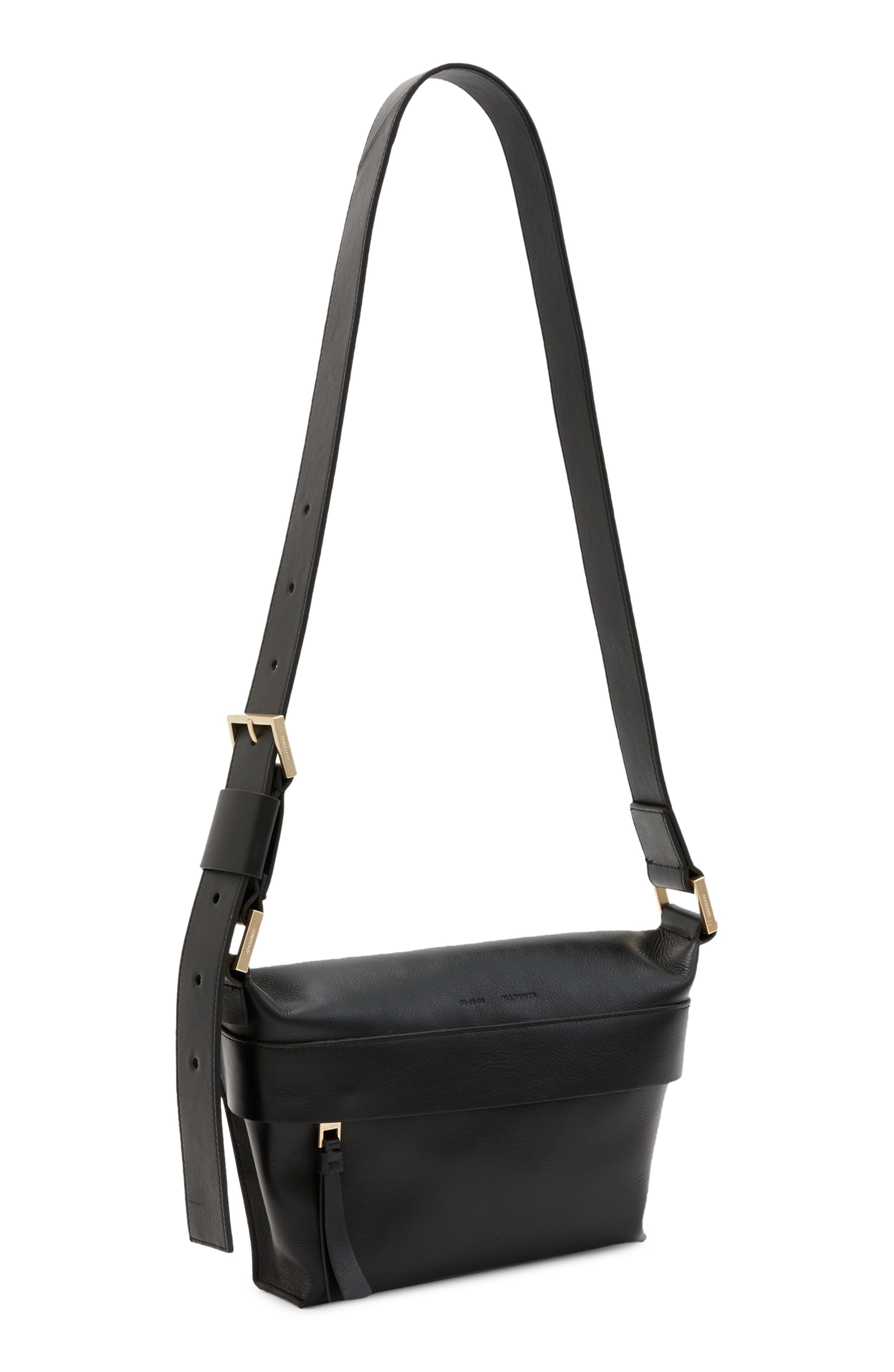AllSaints Colette Leather Crossbody Bag, Alternate, color, 