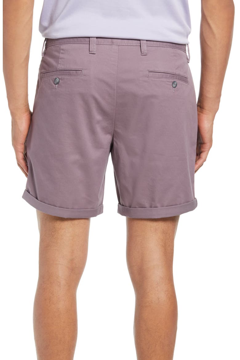 Stretch Cotton Skinny Chino Shorts, Alternate, color, PURPLE OPAL