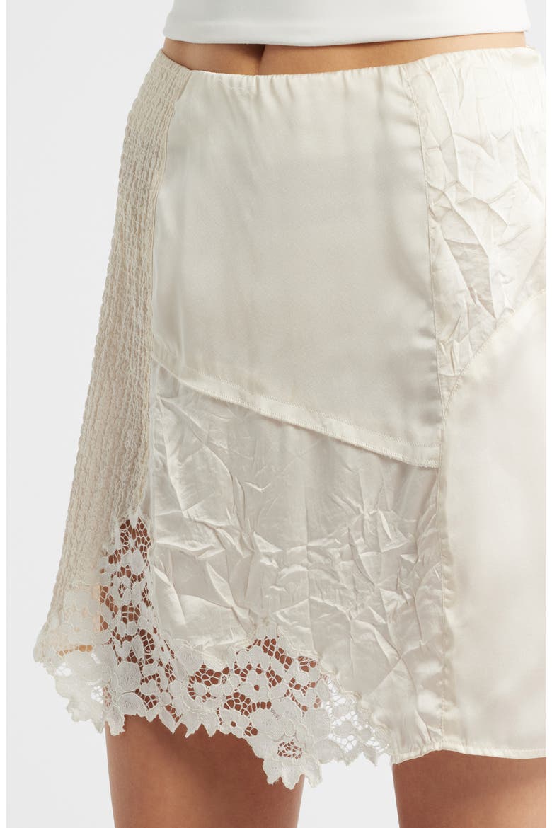 Lace Patchwork Miniskirt, Alternate, color, IVORY