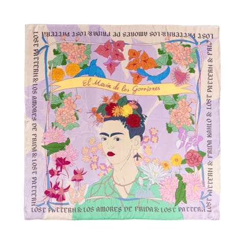 FRIDA x LOST PATTERN "Los Amores de Frida" Large Silk Scarf